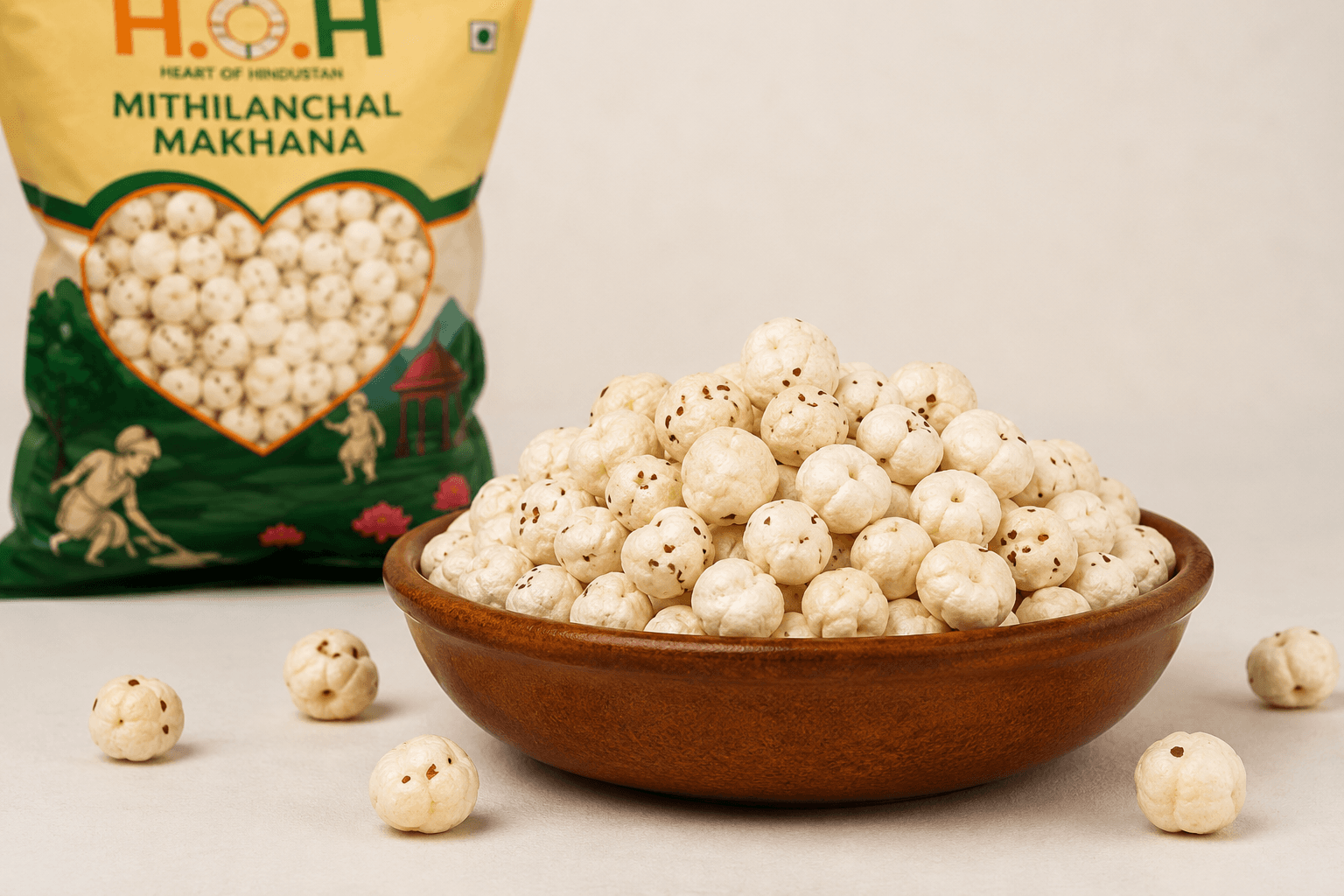 HOH Mithilanchal Makhana with raw foxnuts